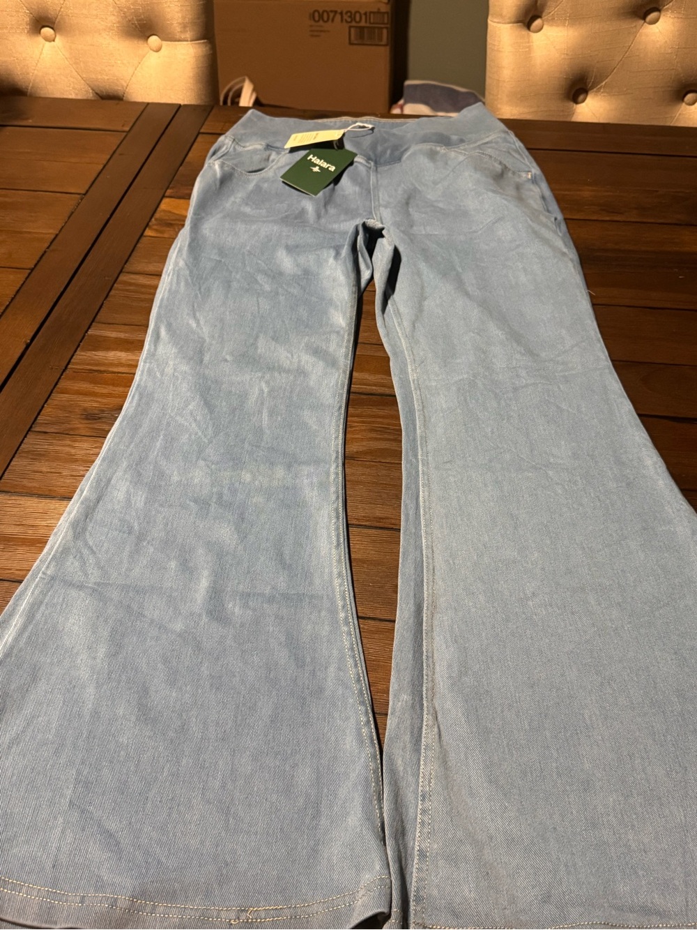 HALARA Light Blue Flare Leg Jeans-Medium Petite